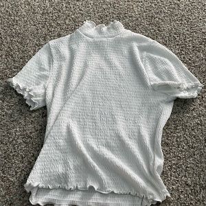 White Altar’d State Ruffled Neck Cropped Top